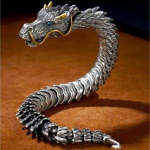 S925 Designer Three-dimensional Dragon Bracelet